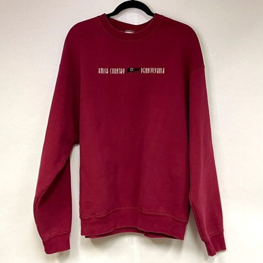 Vintage Women's Maroon Size XL‎ Amish Country Crewneck Sweatshirt